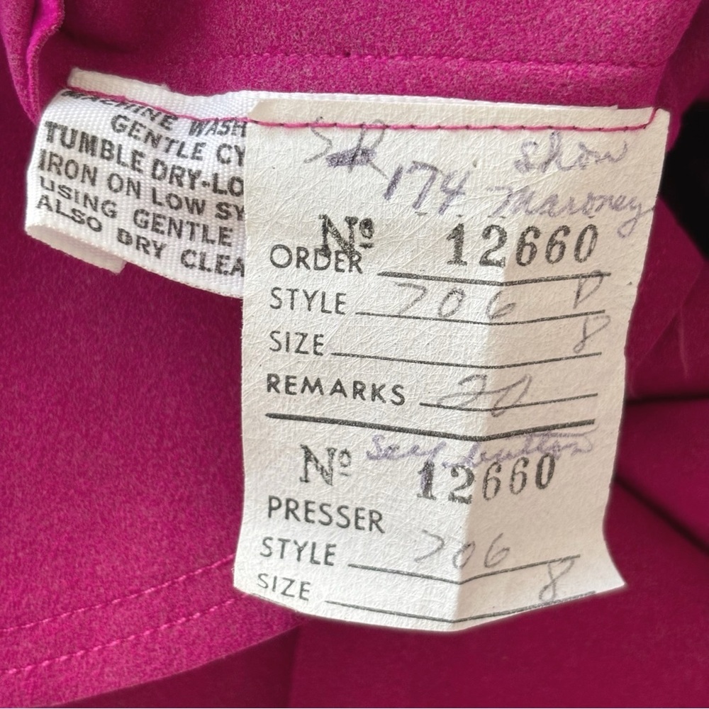 Vintage 70’s Posh Fuchsia Ultrasuede Full Length Coat Dress Sz 8 Mod Retro - Picture 7 of 8